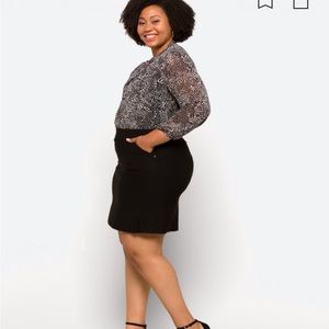 Tribal Remington Slit Pocket Skort, Black, 18W